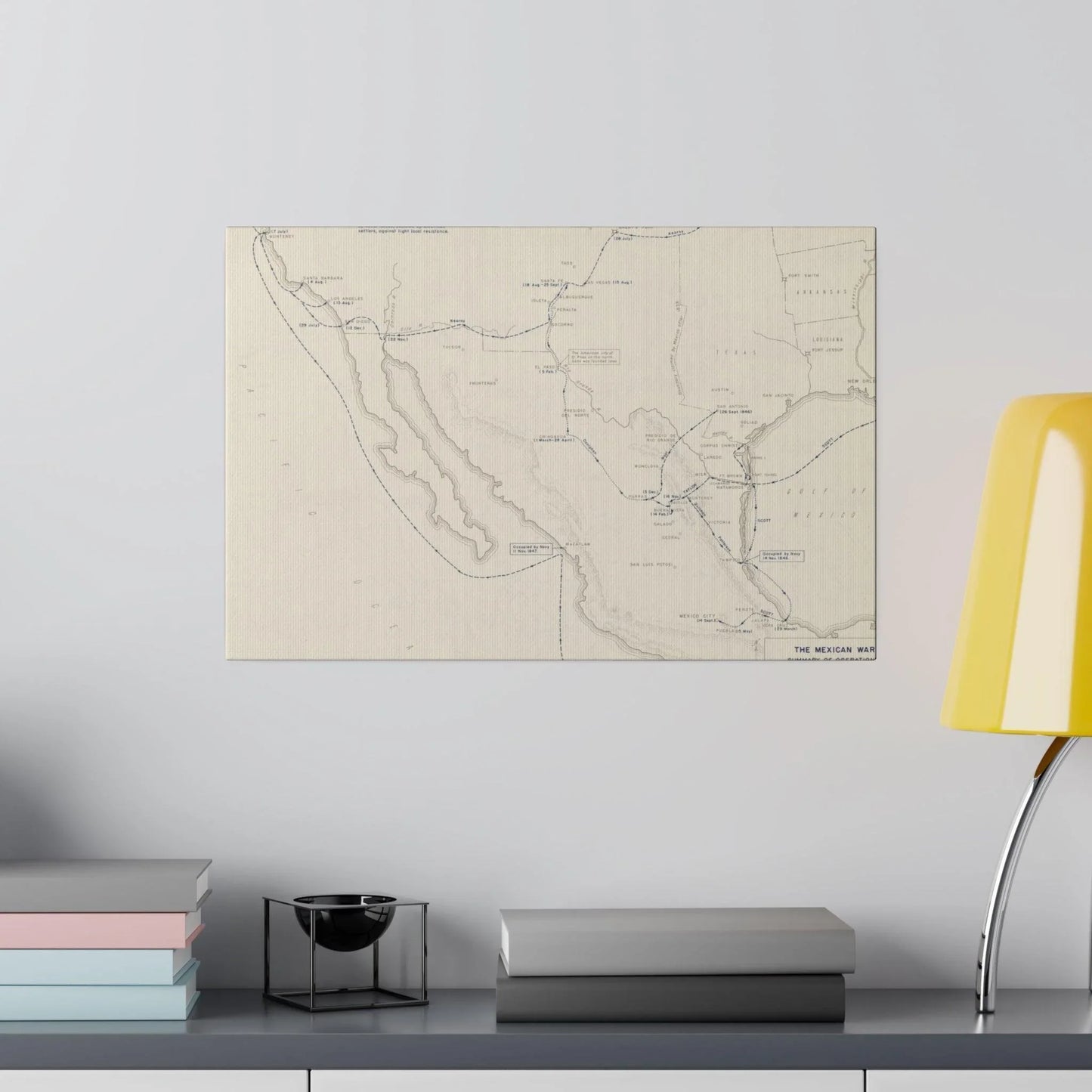 Close-up of textured canvas surface highlighting detailed brushstrokes and subtle color variations in the Mexican War