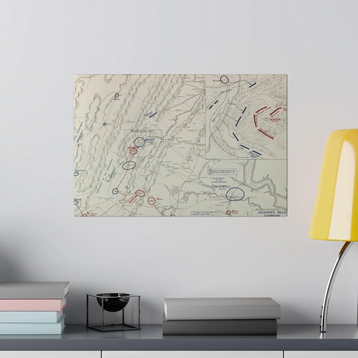 Detailed close-up of textured canvas surface highlighting subtle brushstroke patterns and aged finish in campaign-era color