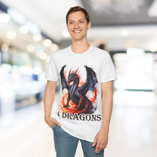 Experience Ultimate Comfort and Vintage Style with the & Dragons Unisex Softstyle T-Shirt