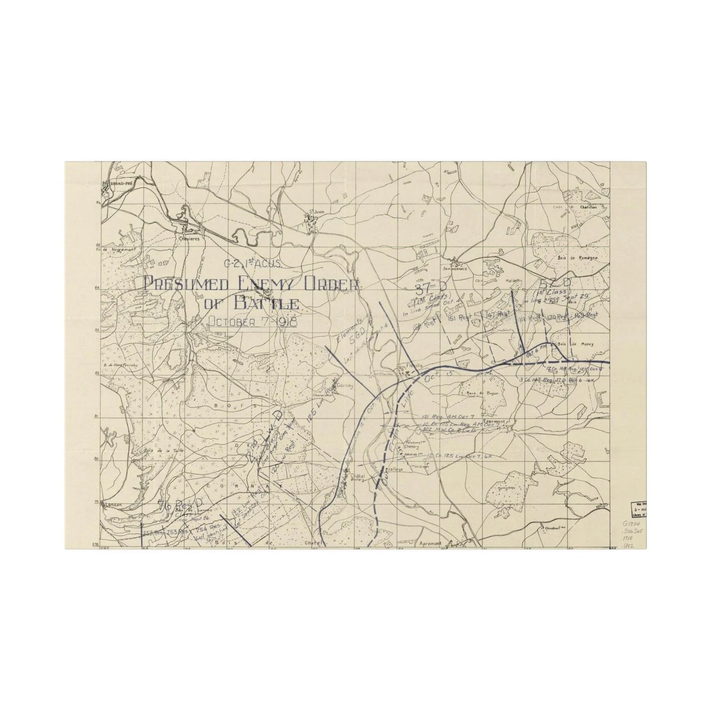 Sommerance Region, Presumed Enemy Order of Battle, October 7, 1918 - Pacific Sky Games