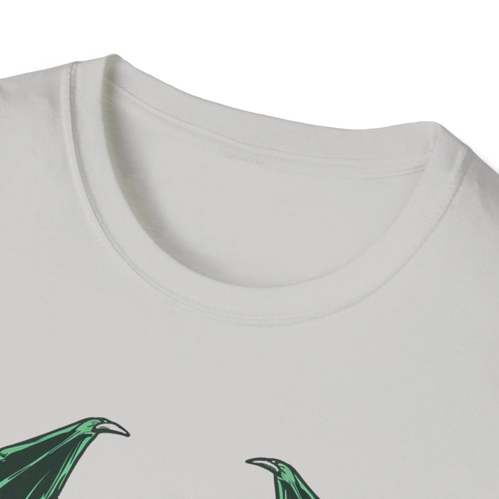 Close-up of Cthulhu graphic on the front chest area, highlighting vibrant green ink and detailed tentacle illustrations on