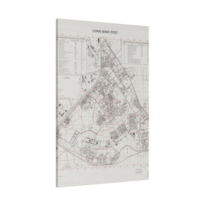 Close-up of textured canvas surface highlighting subtle color variations and aged finish from the Long Bình Post, Vietnam