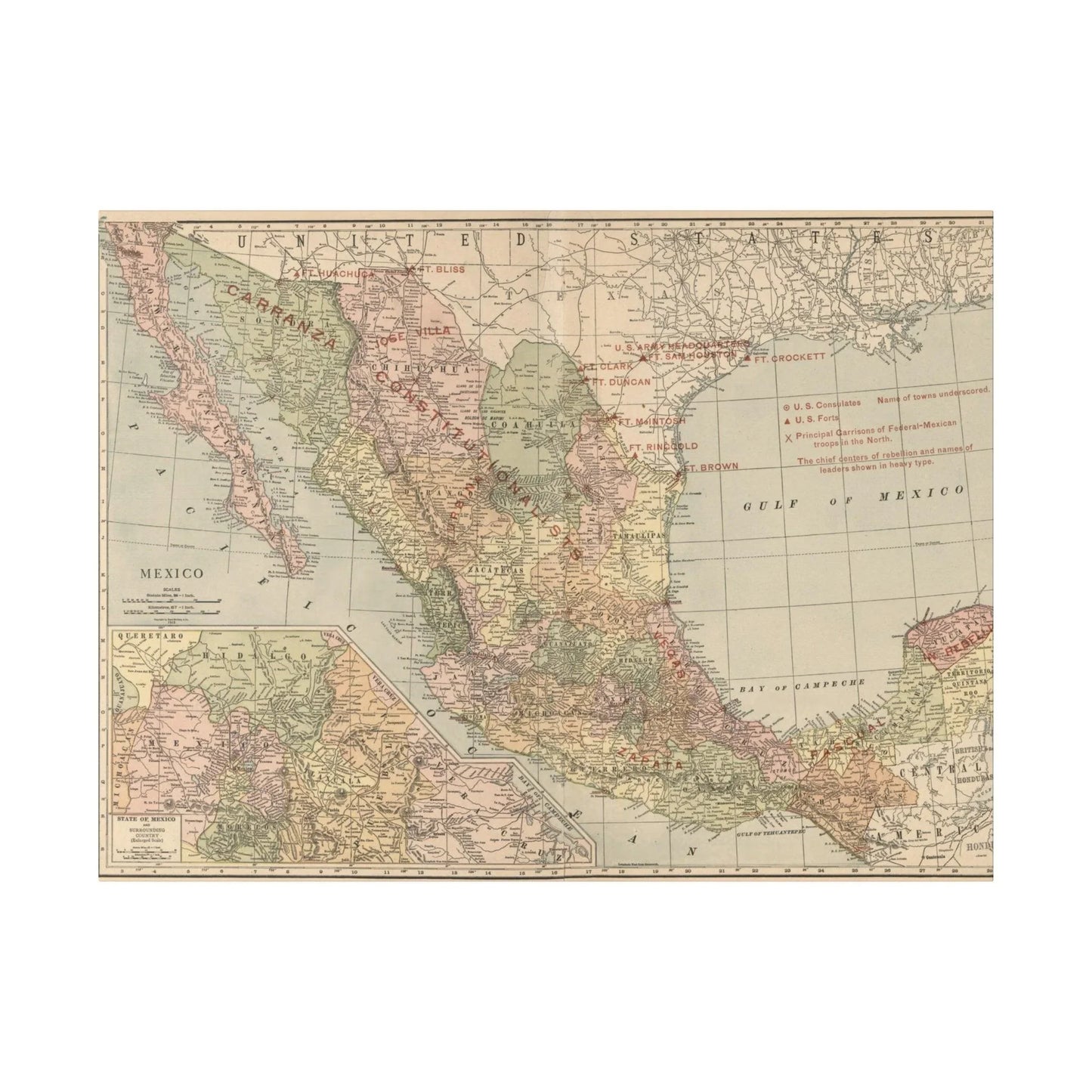 Printify Mexican Revolution 1913 canvas wall art, matte finish, 24x36 inches, eco-friendly materials, ready to hang for home