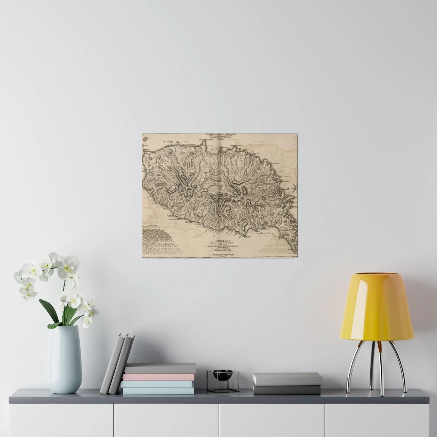 Close-up of the Grenada canvas texture highlighting detailed brushstrokes and vibrant color finish at a slight angle