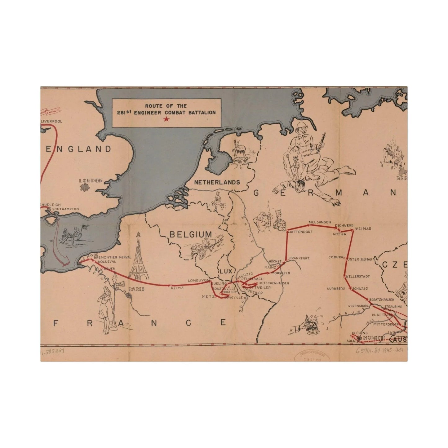 Route of the 281st Engineer Combat Battalion 3 November 1944 to 8 May 1945 - Pacific Sky Games
