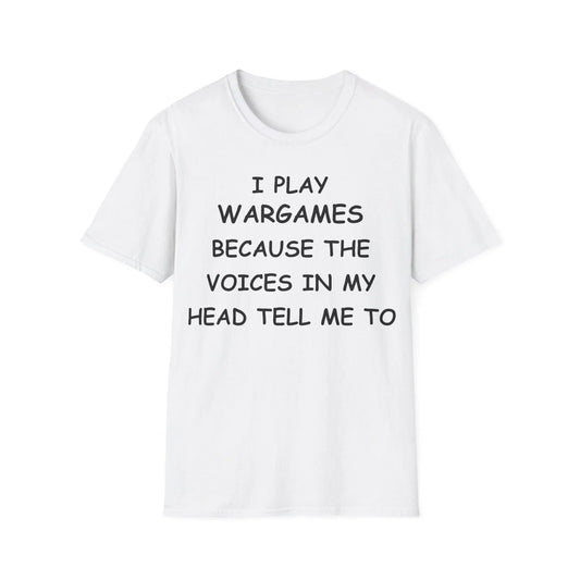 Printify I Play Wargames black unisex softstyle cotton T-shirt with crew neck and regular fit