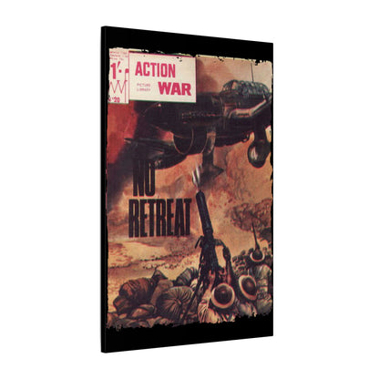 Close-up of the canvas material's textured surface highlighting vibrant ink details and subtle brushstroke effects under