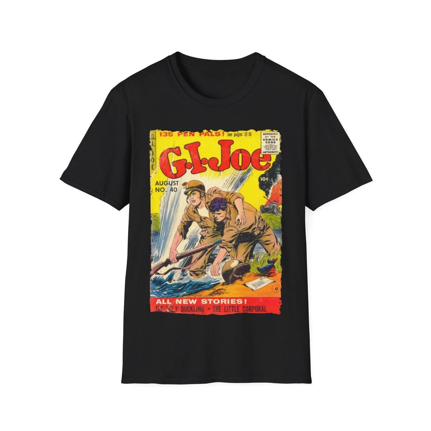 Printify G.I. Joe No.40 unisex cotton crew neck t-shirt in heather gray with regular fit and DTG printed design