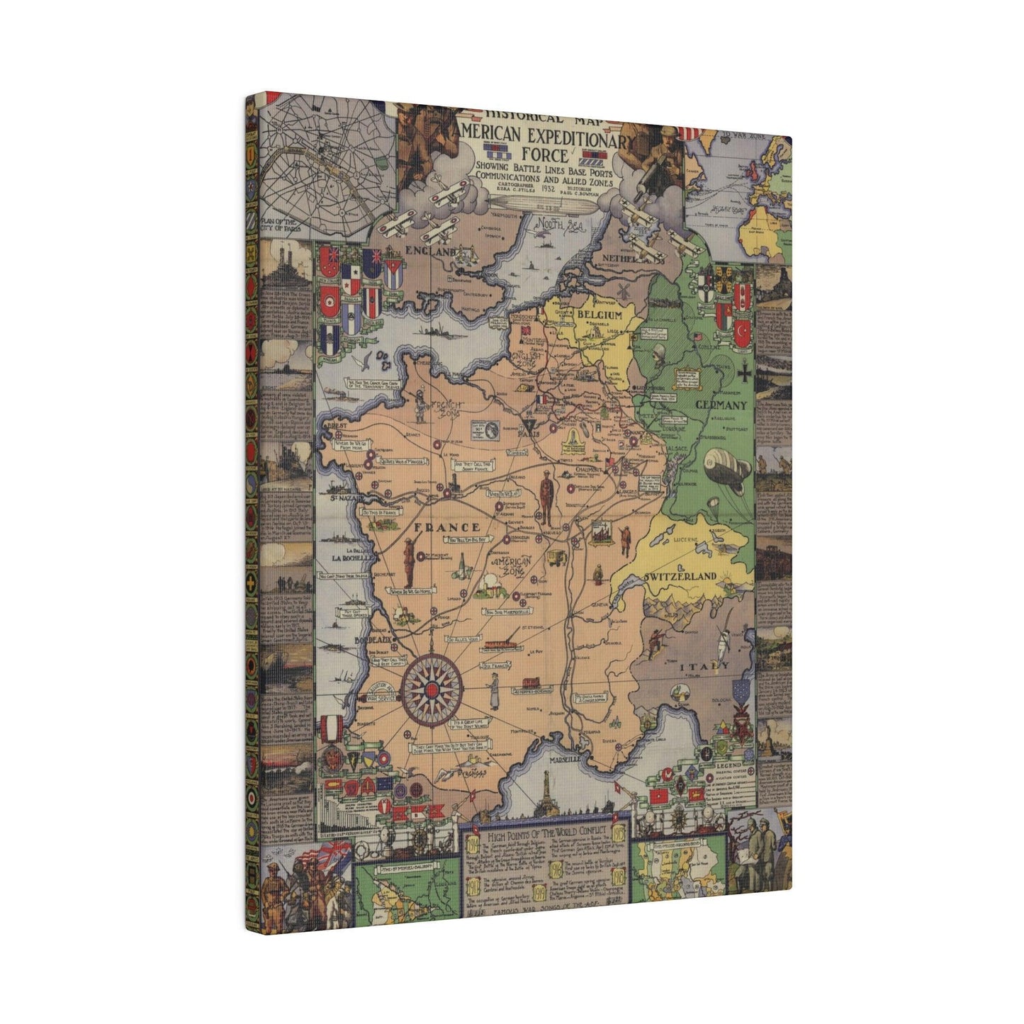 Close-up of the textured canvas surface with visible fibers and subtle stitching detail highlighting material quality.