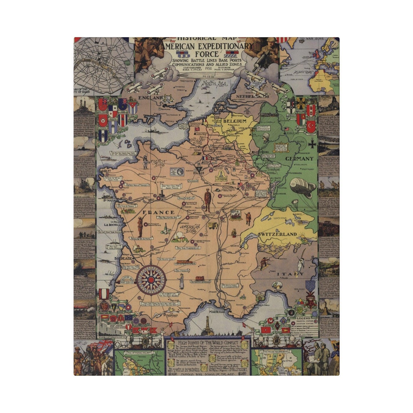 Close-up of fabric texture highlighting the durable canvas material and fine stitching details of the WW1 American