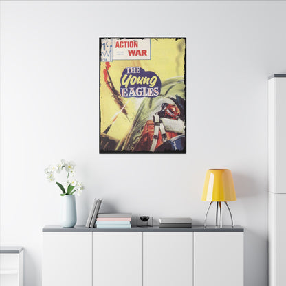 Close-up of the Canvas texture on Action War #15, highlighting detailed print finish and vibrant color depth.