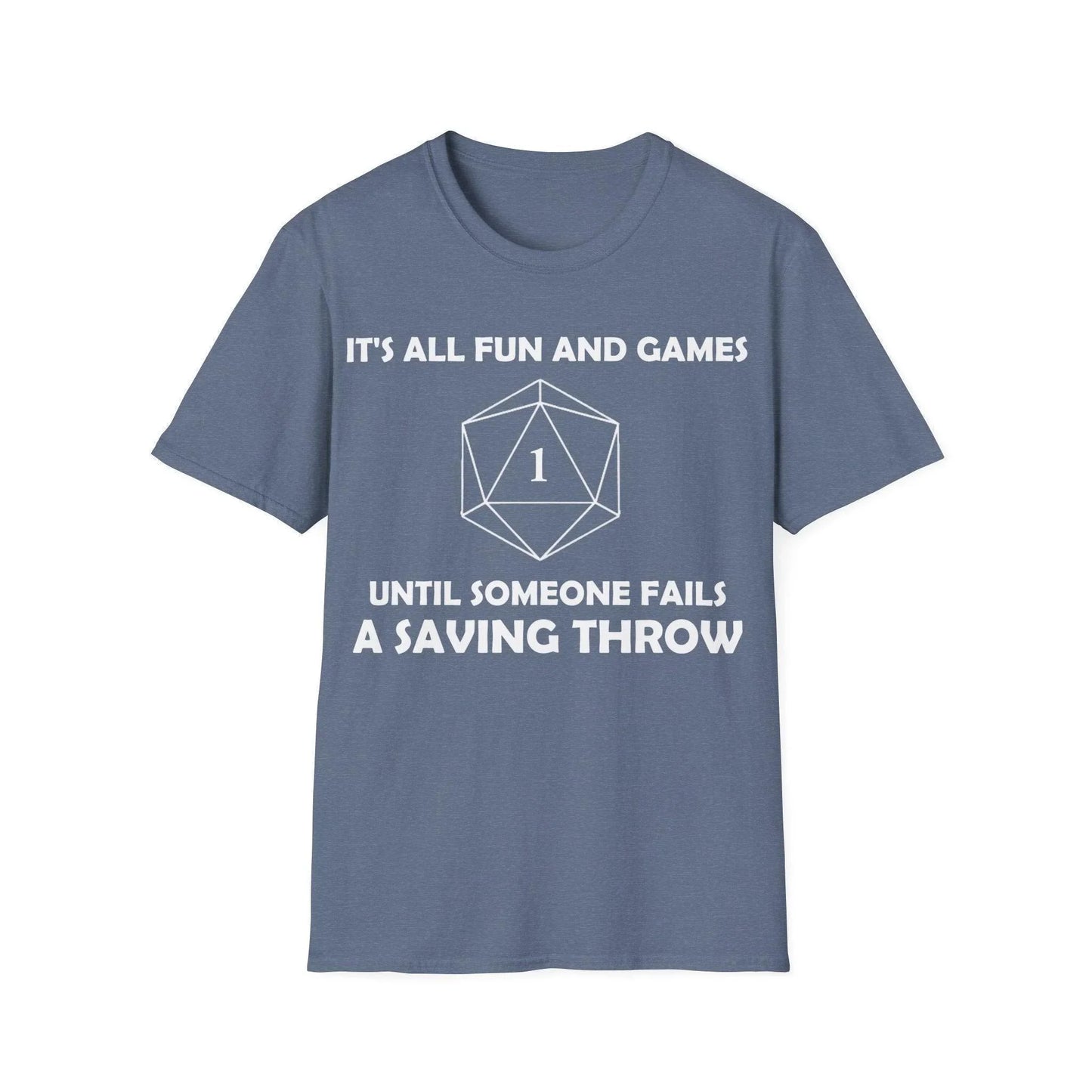 Close-up of the white unisex softstyle T-shirt's stitched neckline and reinforced seam detail from a front low angle.