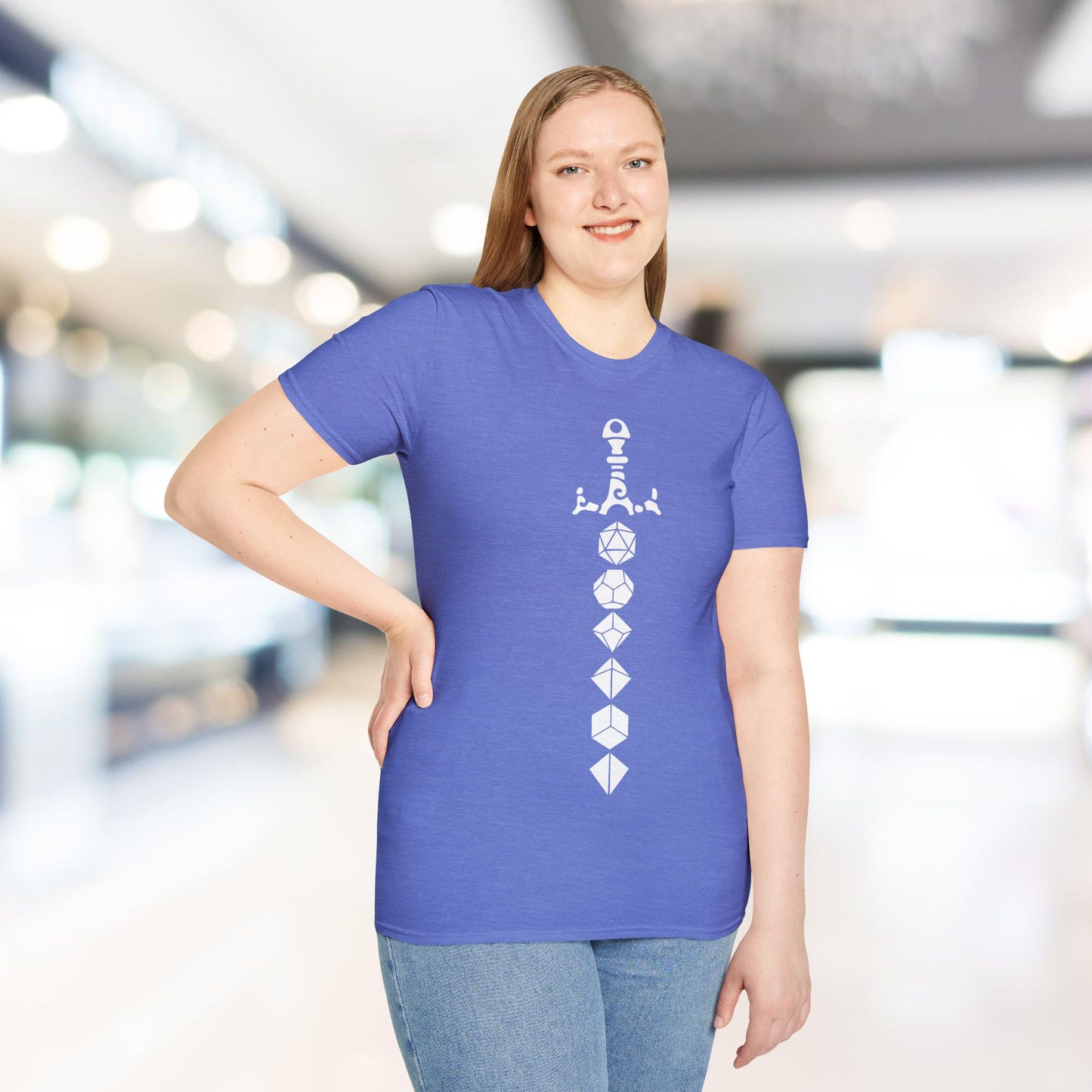 Dice Sword White - Unisex Softstyle T-Shirt