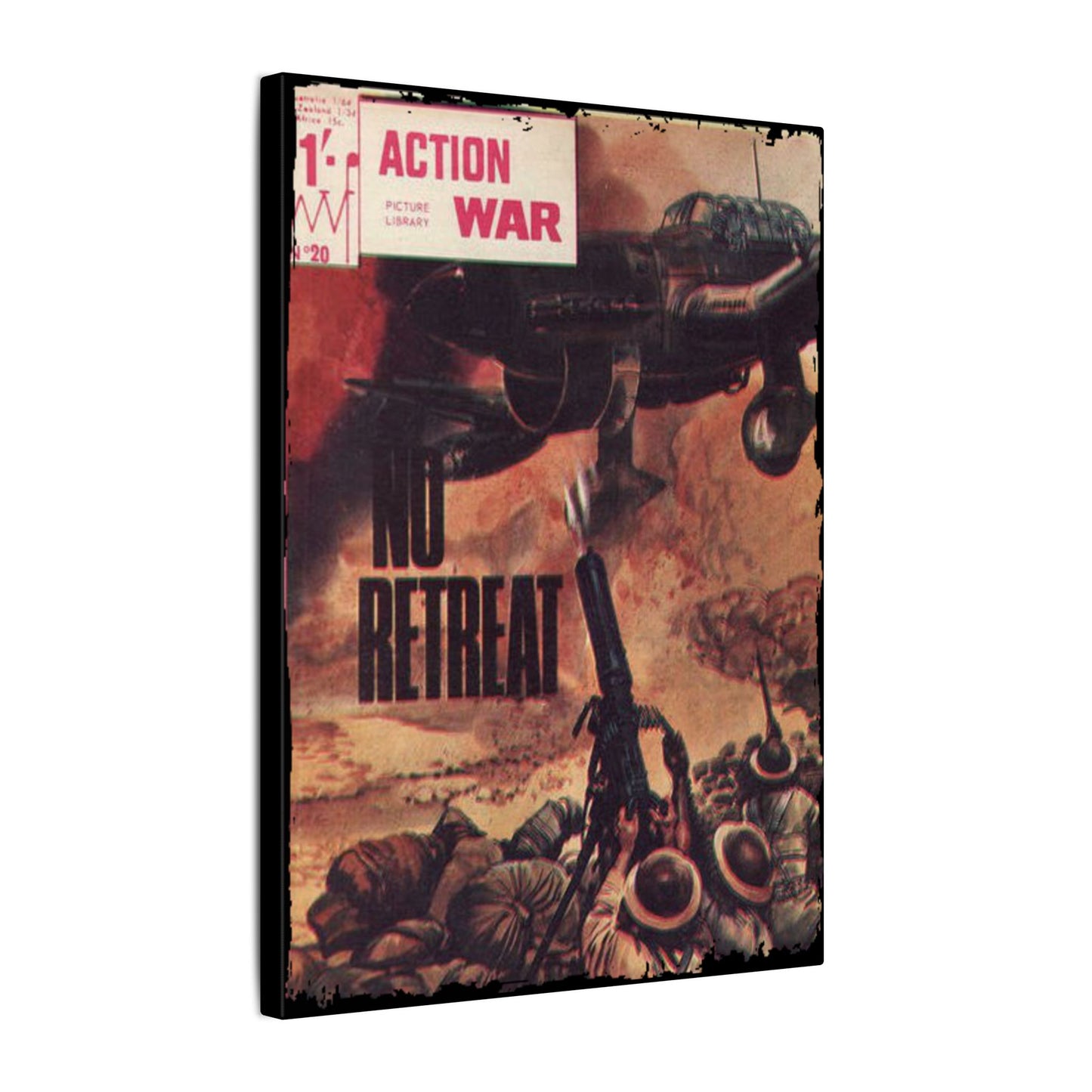 Printify Action War #20 canvas wall art in matte finish, 24x36 inches, eco-friendly, ready to hang, for indoor home decor