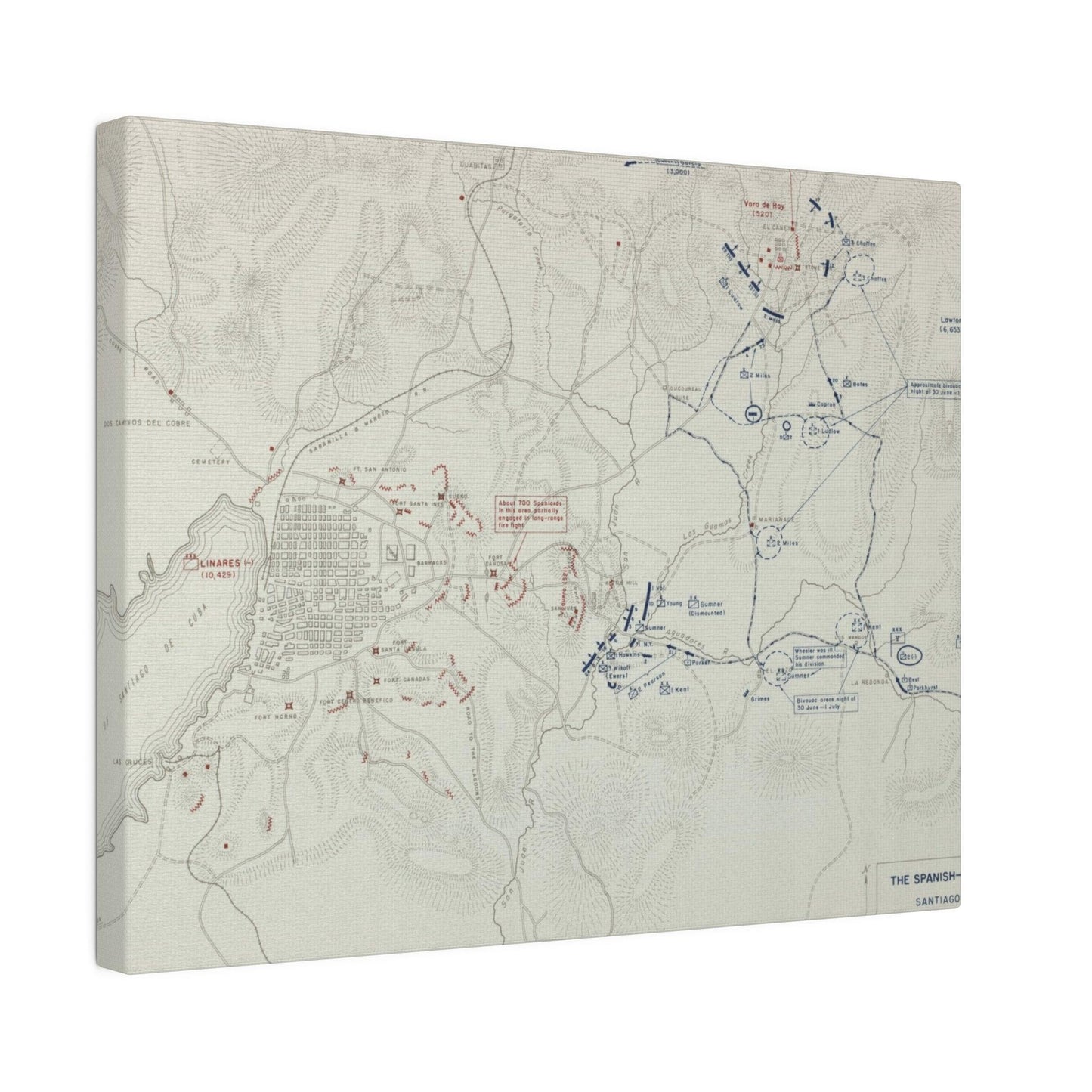 Spanish-American War, Santiago Campaign, Situation Noon 1 July 1898 - Pacific Sky Games