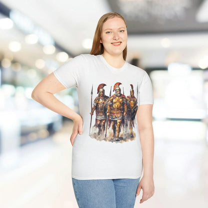 Close-up of the black unisex softstyle T-shirt collar featuring fitted crew neckline and smooth cotton-blend fabric texture