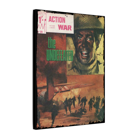 Printify Action War #29 canvas wall decor, 24x36 inches, matte finish, eco-friendly wood frame, ready to hang for indoor