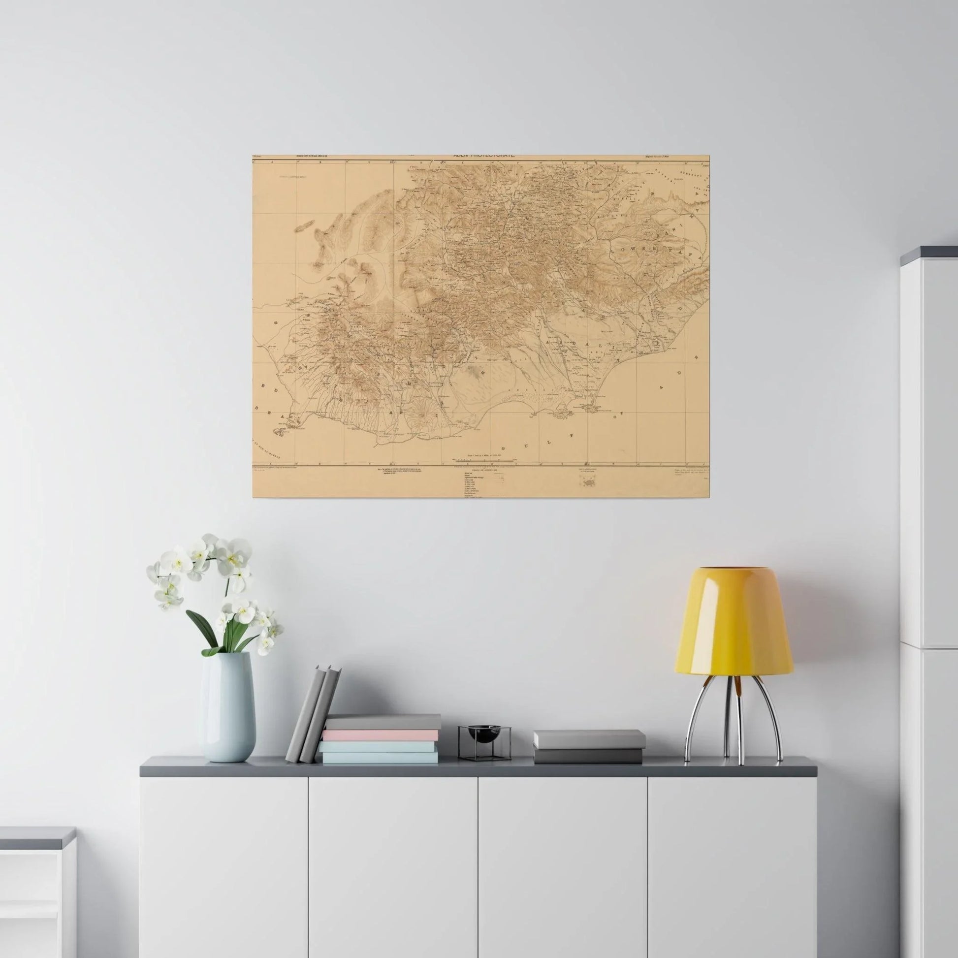 Close-up of textured canvas surface highlighting aged, muted tones and subtle brushstroke details from the 1914 Arabian