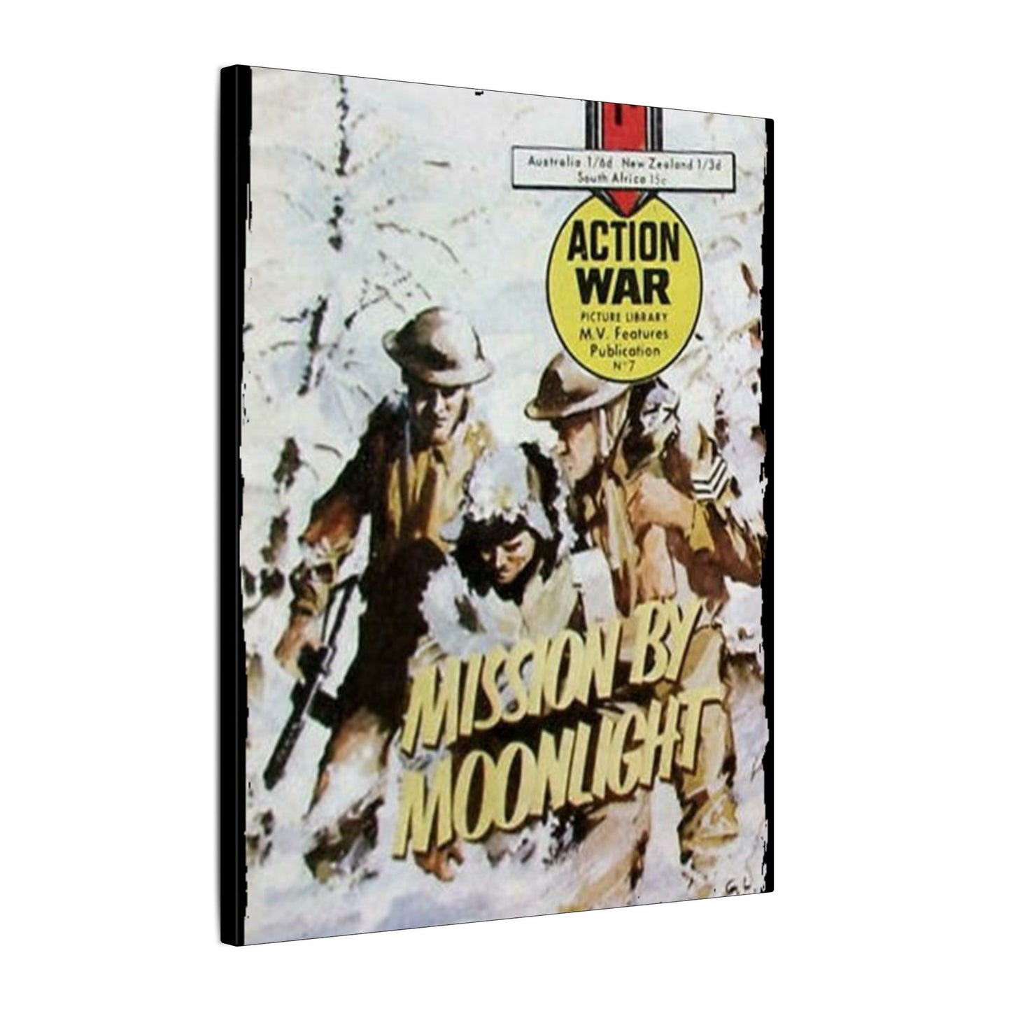 Close-up of the canvas material’s textured surface highlighting the vibrant printed artwork details and color intensity.