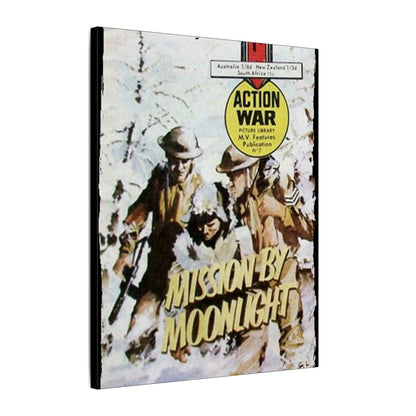 Close-up of the canvas material’s textured surface highlighting the vibrant printed artwork details and color intensity.