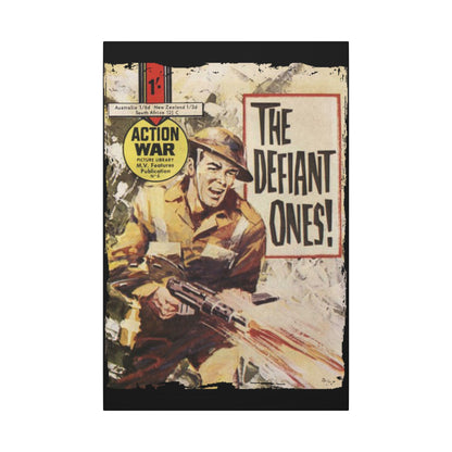 Close-up of the vibrant comic illustration on the canvas, highlighting detailed line work and bold color contrasts of Action