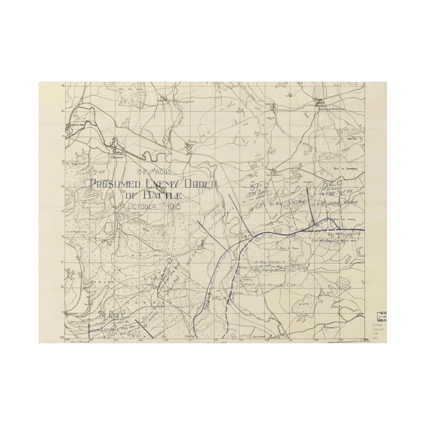 Sommerance Region, Presumed Enemy Order of Battle, October 7, 1918 - Pacific Sky Games