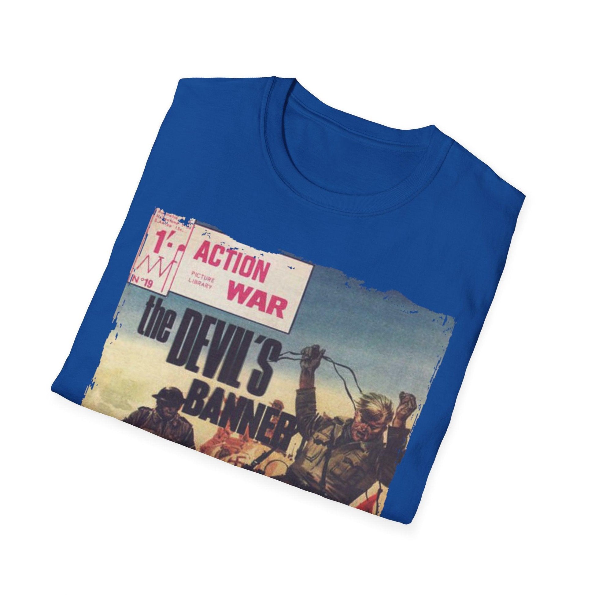 Close-up of the unisex softstyle T-shirt's fabric weave, highlighting the smooth, lightweight cotton blend and relaxed fit