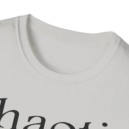 Close-up of the black unisex softstyle T-shirt’s neckline and shoulder stitching showcasing reinforced seams and smooth