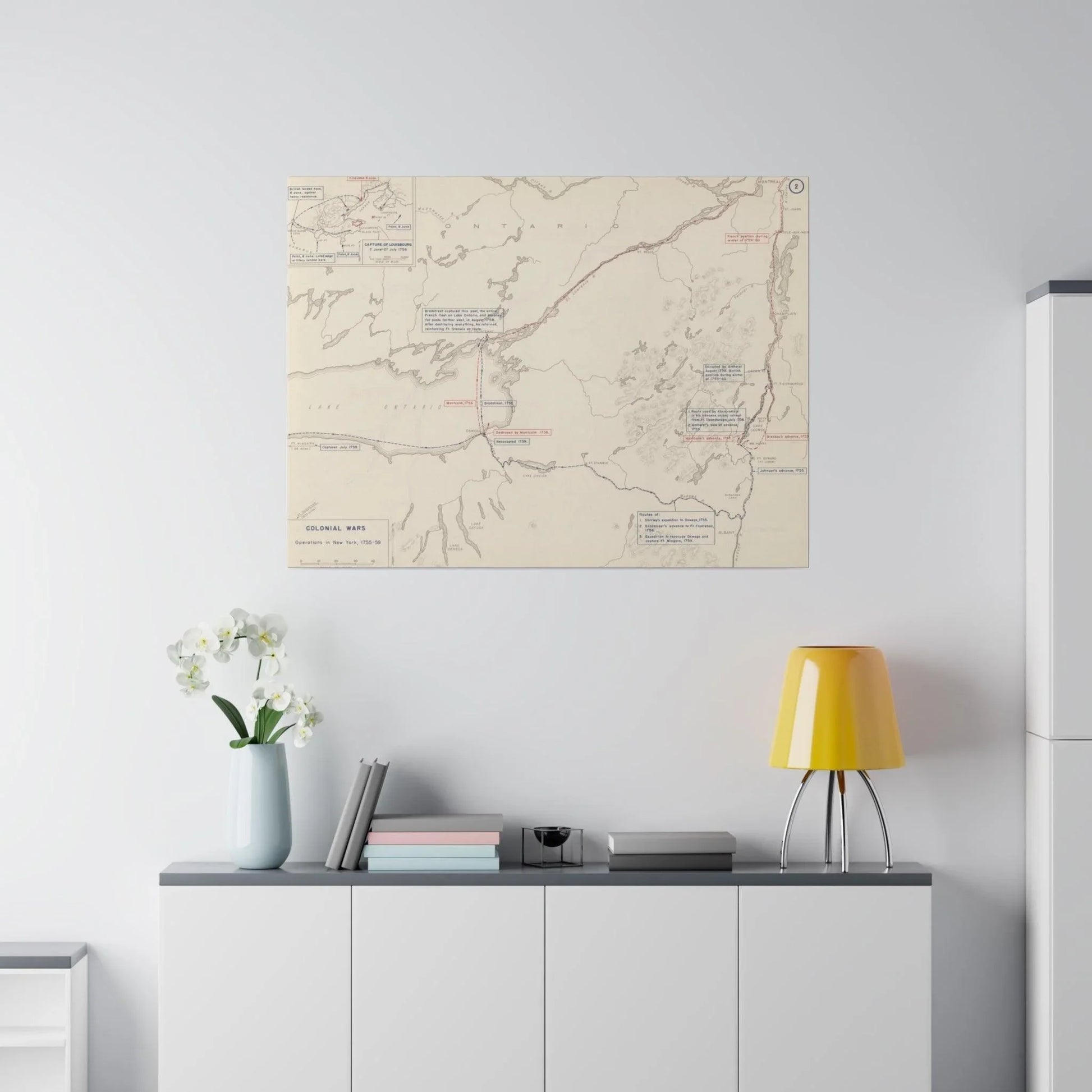 Close-up of textured canvas surface highlighting the vintage-style aged finish and subtle brushstroke details of the