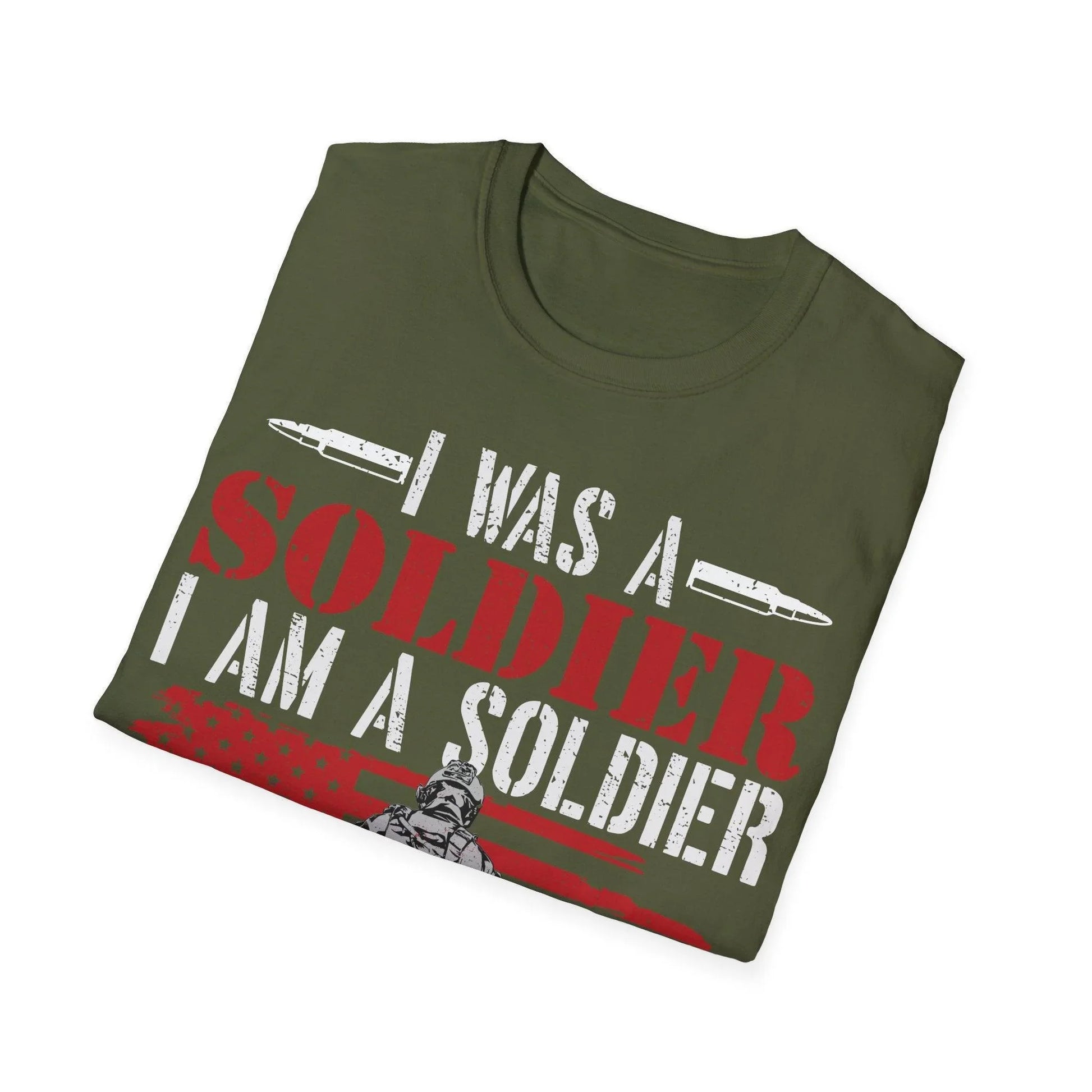 Close-up of the unisex softstyle T-shirt fabric showing smooth, relaxed fit in vibrant heather navy with visible stitching