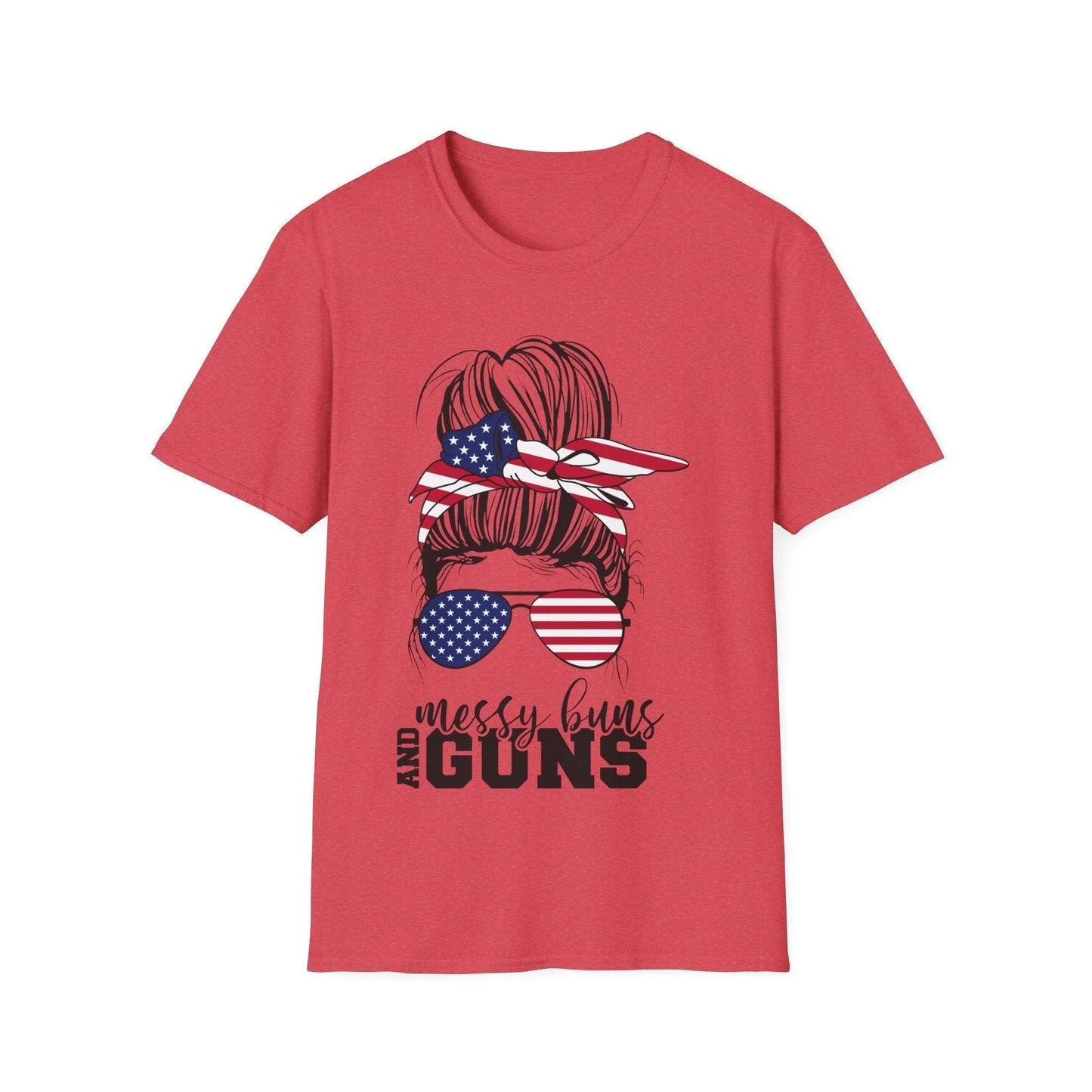 Close-up of the soft, heather gray fabric and stitched neckline detailing on the relaxed fit T-shirt from a top-down angle.