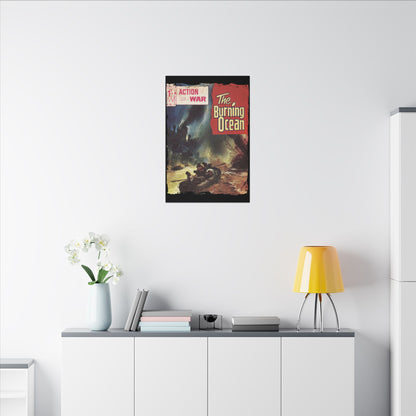 Close-up of the distressed canvas texture highlighting the vintage style, with visible brushstroke details and aged finish