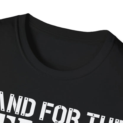 Front neckline detail highlighting the unisex softstyle fabric in deep black with subtle stitching accents