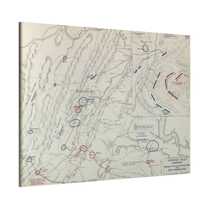 Close-up of canvas material with visible textured weave and subtle brushstroke details from the Battle of McDowell scene.