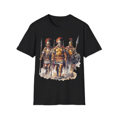 Printify Ancient Warrior 3 unisex softstyle cotton crew neck T-shirt in olive green with regular fit and printed design