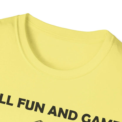 Close-up of black cotton fabric showing smooth texture and reinforced stitching along the relaxed neckline and short sleeves.