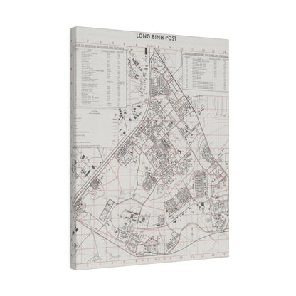 Detail shot of the canvas showcasing textured brushstrokes and subtle color variations of the Long Bình Post, Vietnam 1972