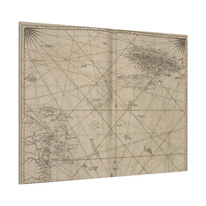 Close-up of vibrant Caribbean map details on the canvas, highlighting the textured coastal lines and colorful island shading.