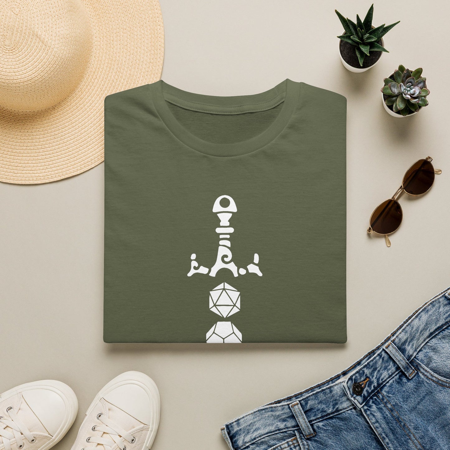 Dice Sword White - Unisex Softstyle T-Shirt