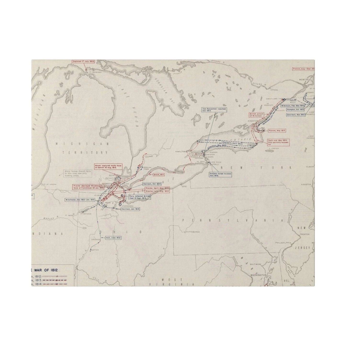 War of 1812, Operations In The North 1812-1814 - Pacific Sky Games