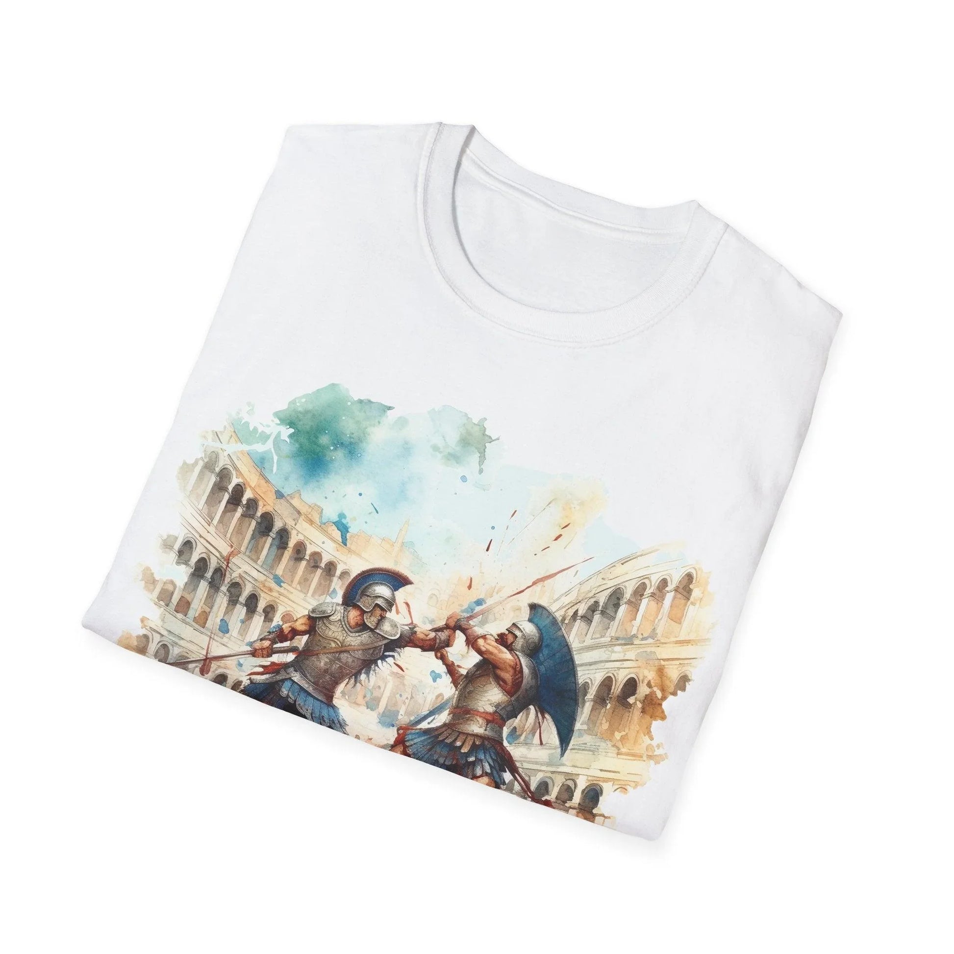 Close-up of the T-shirt’s stitched neckline and soft cotton fabric in heather gray, highlighting relaxed fit and comfortable