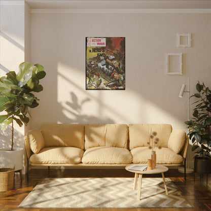 Close-up of the textured canvas surface highlighting the detailed brushstroke finish and vibrant color accents from a