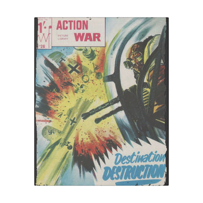 Close-up of vibrant comic book cover texture with bold ink lines and colorful illustrations highlighting action scenes