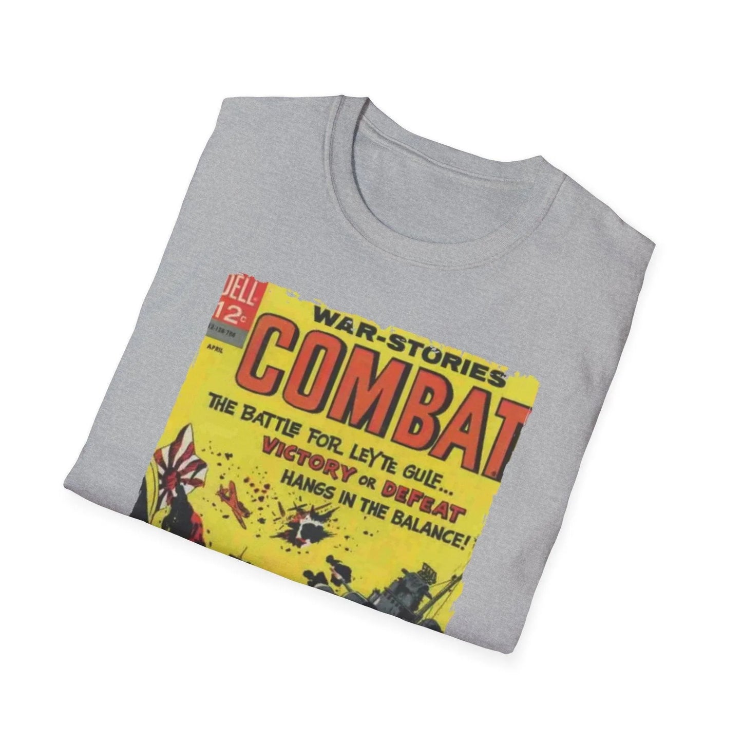 Close-up of the Combat April 1967 T-shirt's soft cotton fabric displaying subtle heather texture and relaxed fit detail from