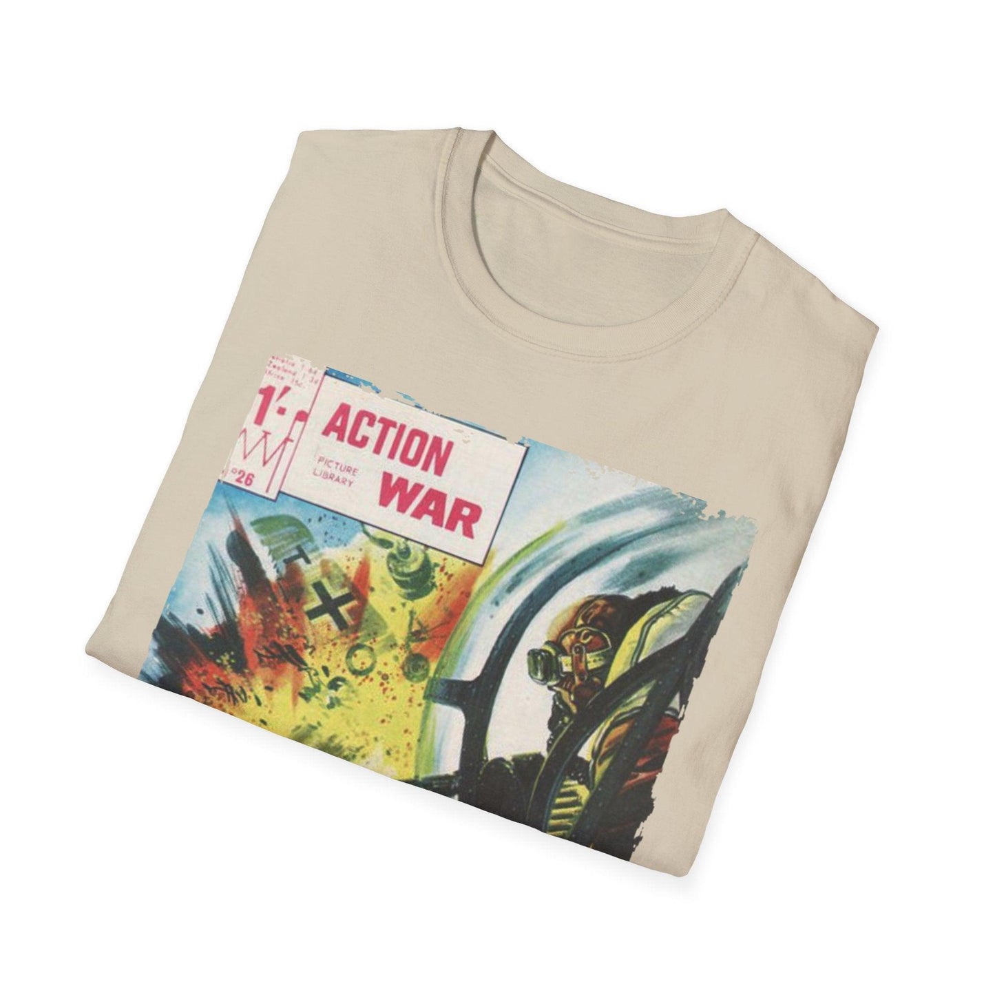 Close-up of the soft, heather gray fabric with visible stitching and subtle texture, highlighting the T-shirt's relaxed fit