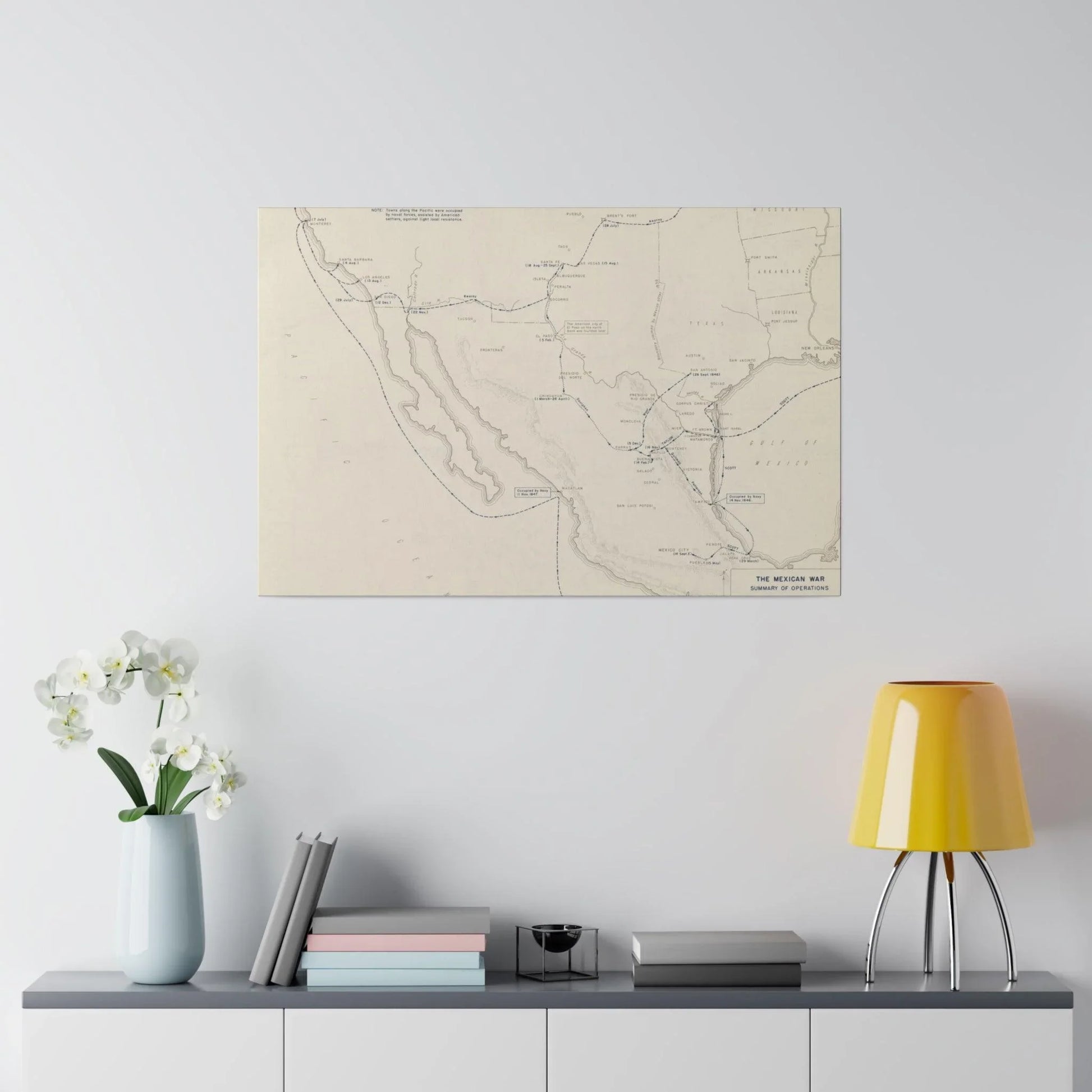 Close-up of detailed canvas texture and aged finish highlighting vintage map design on product #26 of 32.