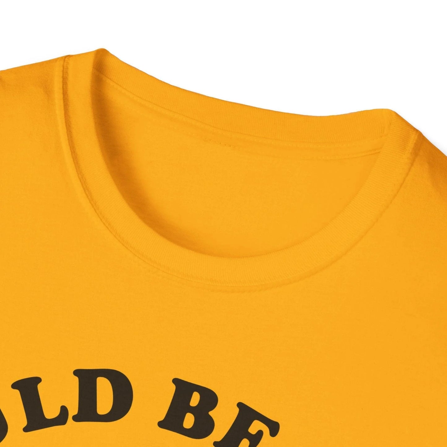 Close-up of black unisex softstyle T-shirt fabric showing smooth texture and subtle stitching details at neckline and sleeve