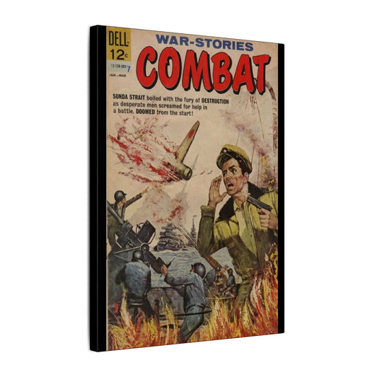 Combat Mar 1963 canvas wall art in matte finish, green and beige tones, 24x36 inches, eco-friendly material, ready to hang