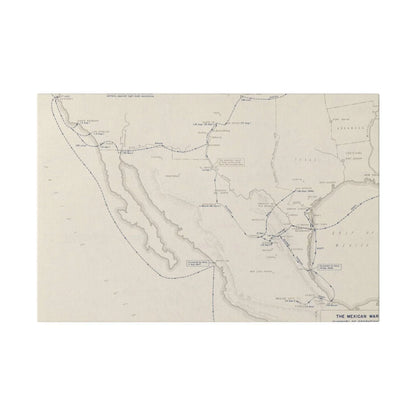 Close-up of textured canvas surface highlighting detailed brushstroke patterns and vintage color tones of the Mexican War