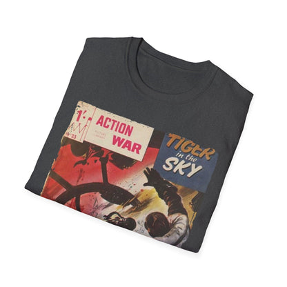 Close-up of the unisex softstyle T-shirt’s fabric texture, showcasing the smooth, lightweight cotton blend with subtle